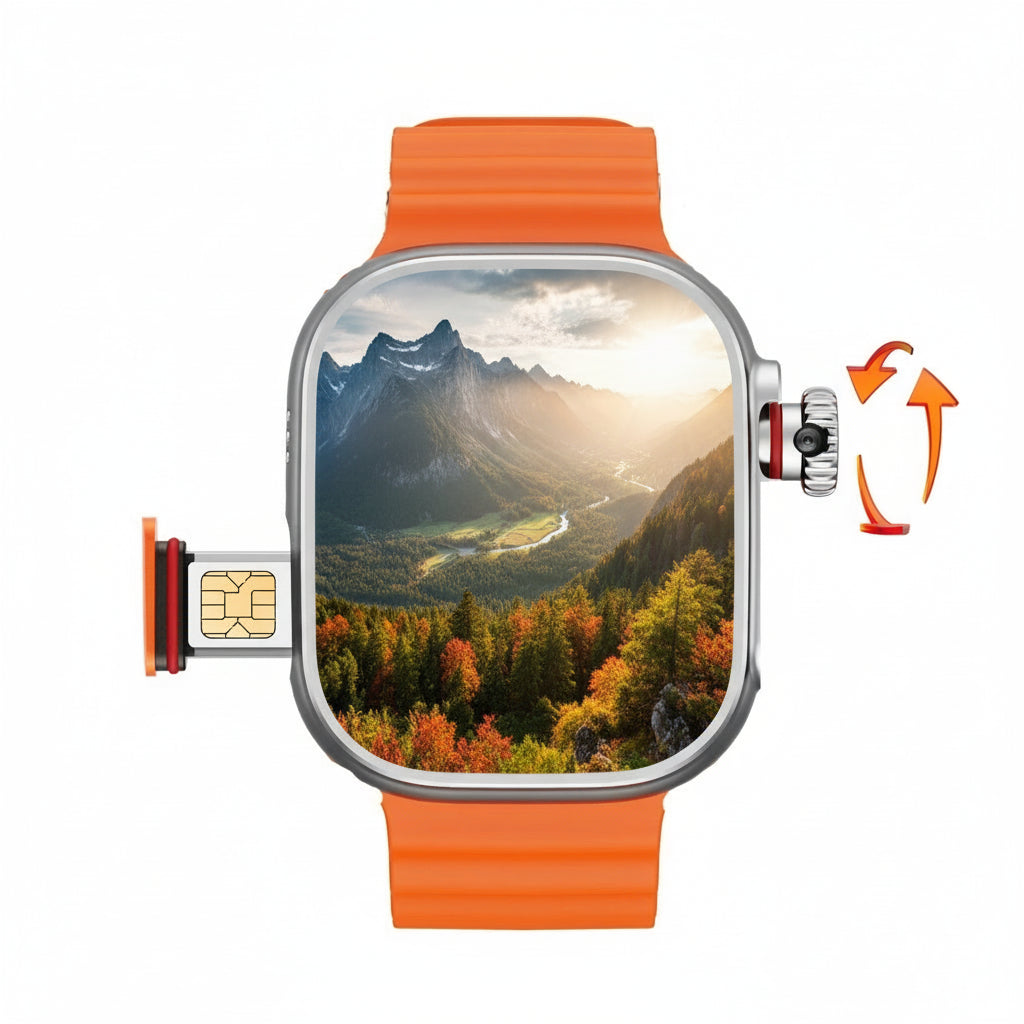 Ultra Amoled Smartwatch 4G Network Sim Card Rotary Camera