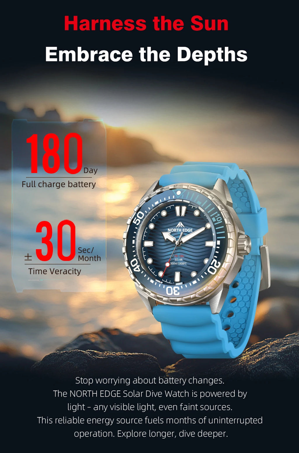 New 2025 Men Luxury Solar Dive Watch