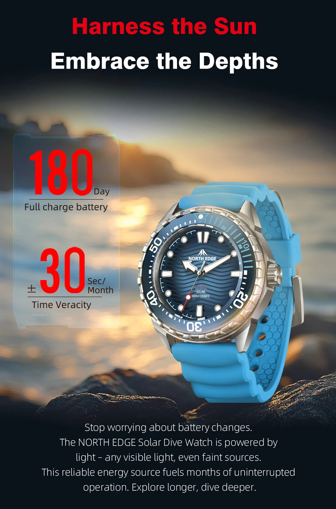 New 2025 Men Luxury Solar Dive Watch