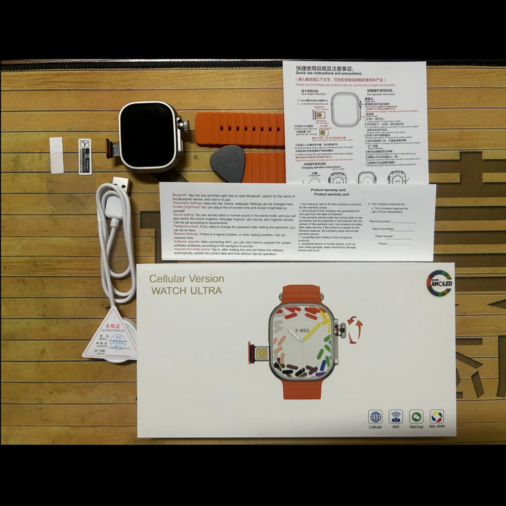 Ultra Amoled Smartwatch 4G Network Sim Card Rotary Camera