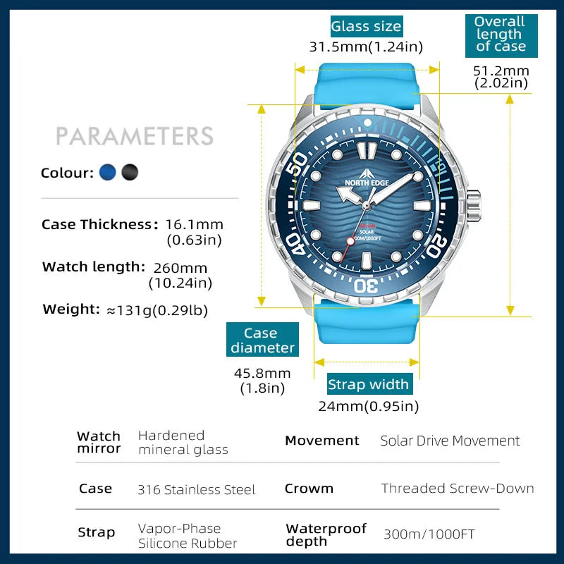 New 2025 Men Luxury Solar Dive Watch